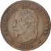 FRANCE, Napoléon III, 2 Centimes, 1862, Paris, KM #796.4, VF(30-35), Bronze, G..