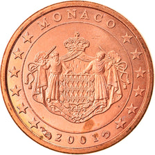 Monaco, Euro Cent, 2001, Paris, MS(63), Copper Plated Steel, KM:167