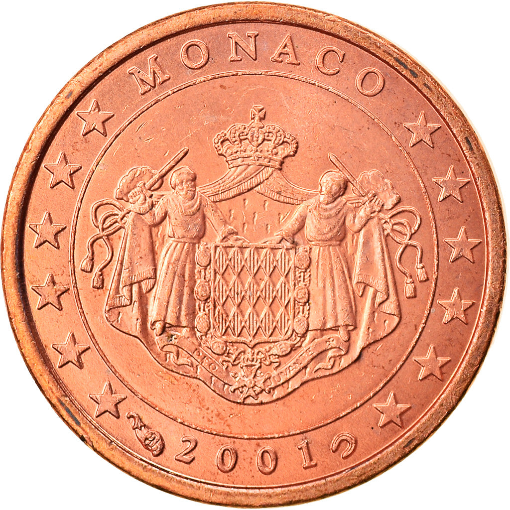 Monaco, Euro Cent, 2001, Paris, MS(63), Copper Plated Steel, KM:167