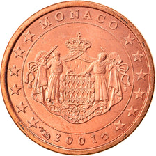 Monaco, Euro Cent, 2001, Paris, MS(63), Copper Plated Steel, KM:167