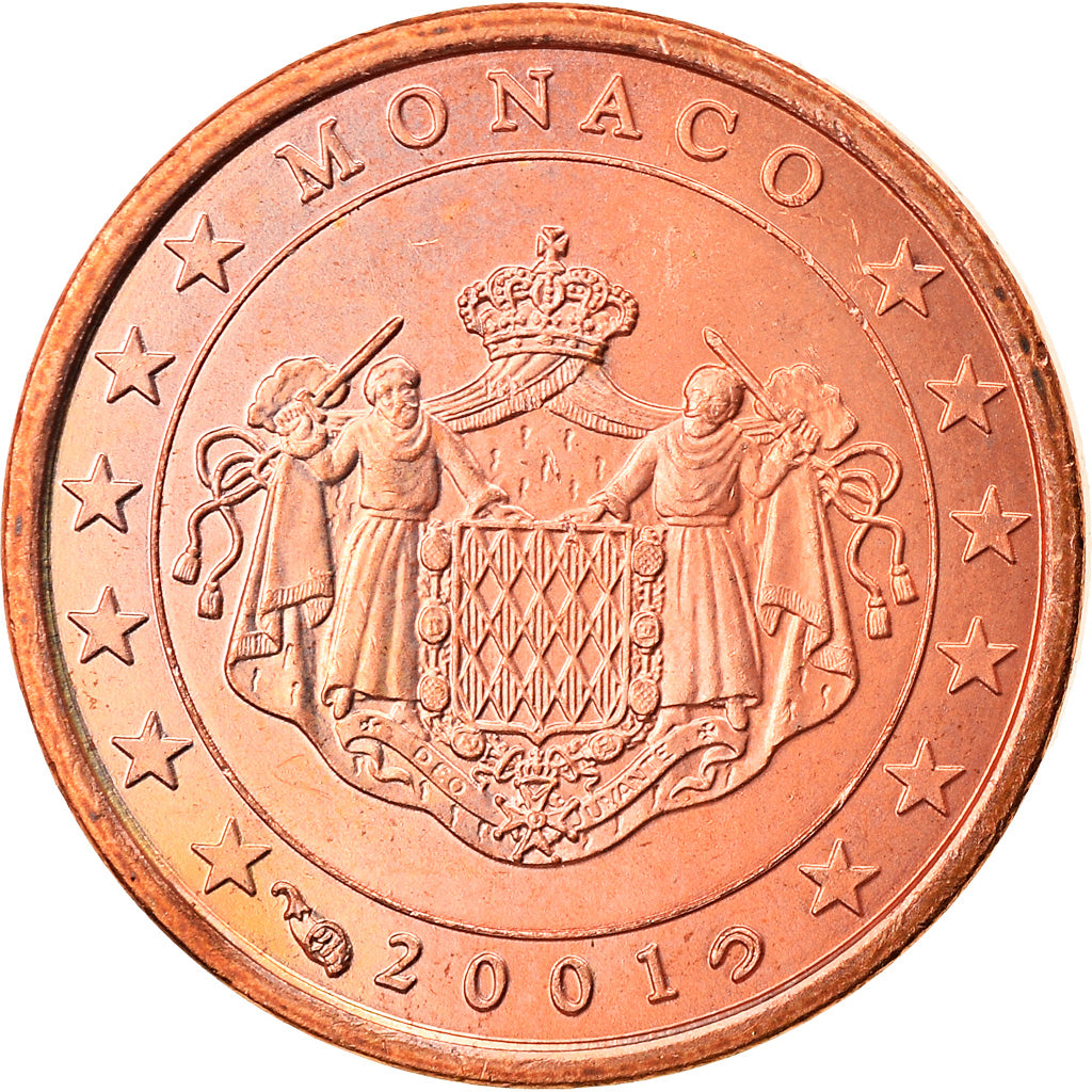 Monaco, Euro Cent, 2001, Paris, MS(63), Copper Plated Steel, KM:167