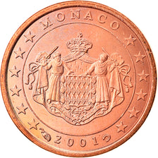 Monaco, Euro Cent, 2001, Paris, MS(63), Copper Plated Steel, KM:167