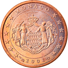 Monaco, Euro Cent, 2001, Paris, MS(63), Copper Plated Steel, KM:167