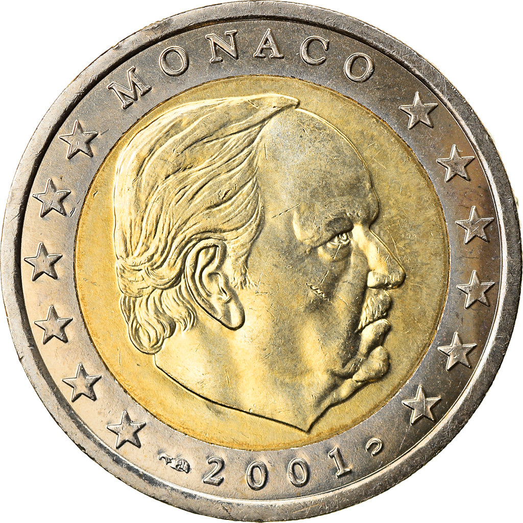 Monaco, 2 Euro, 2001, MS(63), Bi-Metallic, KM:186
