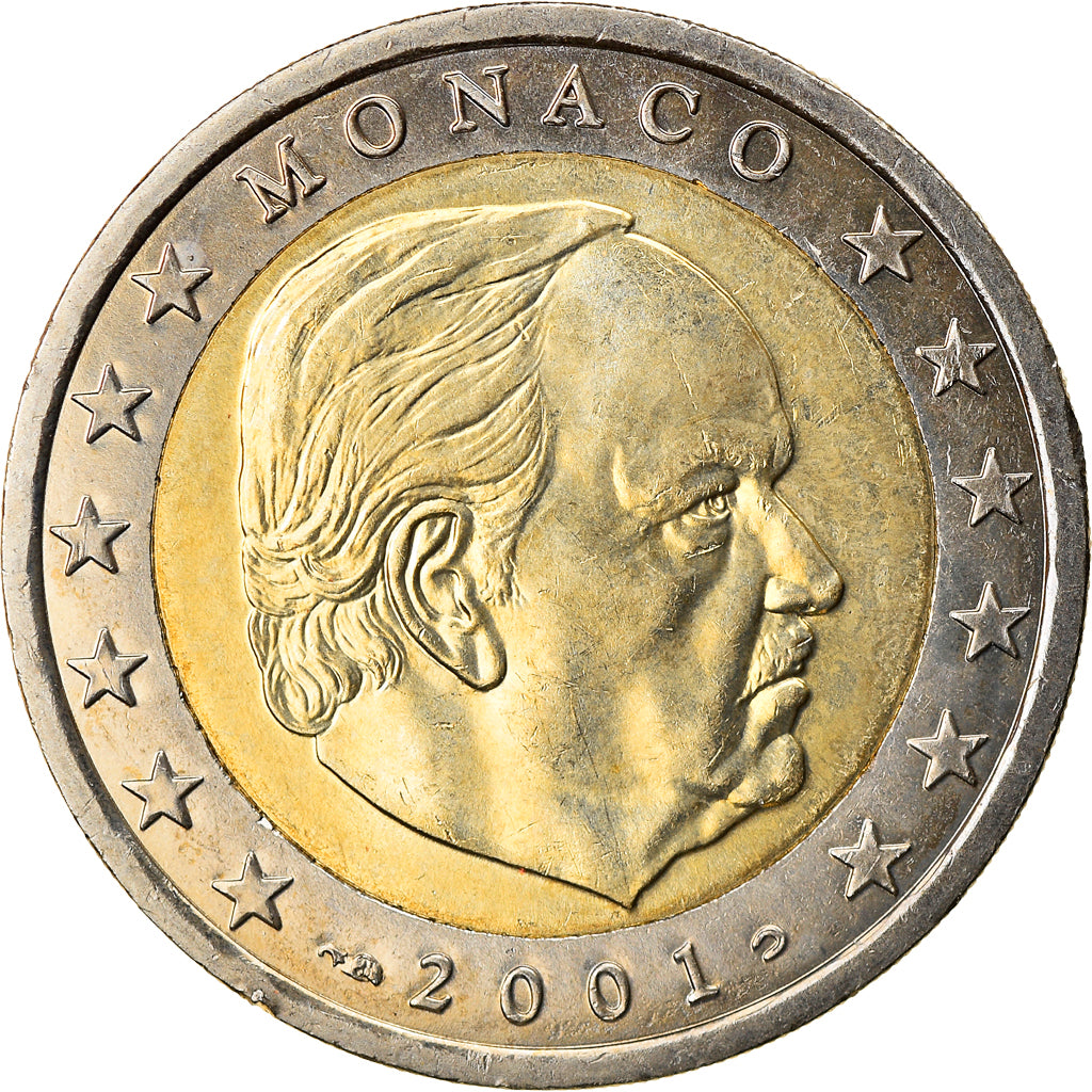 Monaco, 2 Euro, 2001, UNZ, Bi-Metallic, KM:186