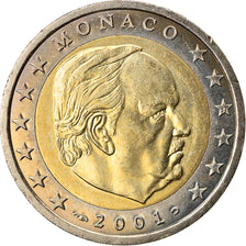 Monaco, 2 Euro, 2001, MS(63), Bi-Metallic, KM:186
