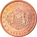 Monaco, 5 Euro Cent, 2001, Paris, MS(63), Copper Plated Steel, KM:169