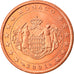 Monaco, 5 Euro Cent, 2001, Paris, MS(63), Copper Plated Steel, KM:169