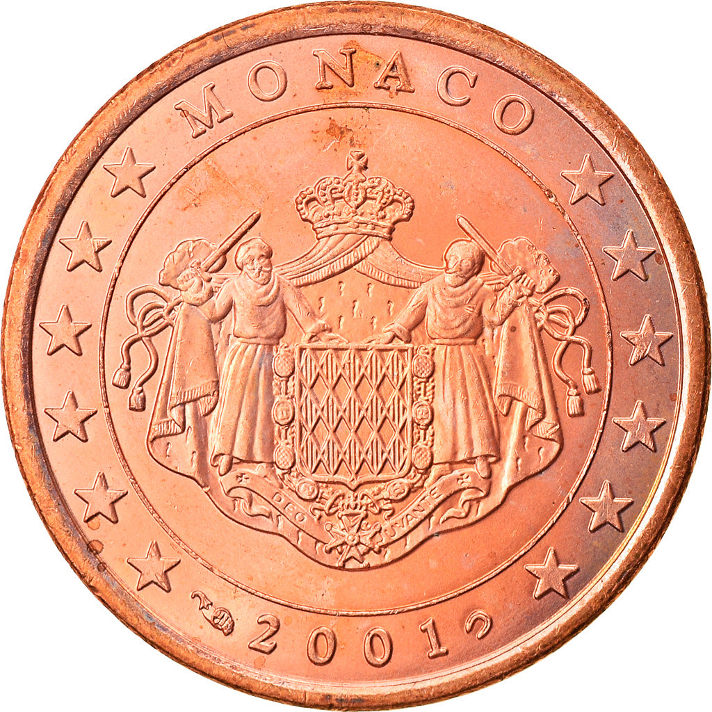 Monaco, 5 Euro Cent, 2001, Paris, MS(63), Copper Plated Steel, KM:169