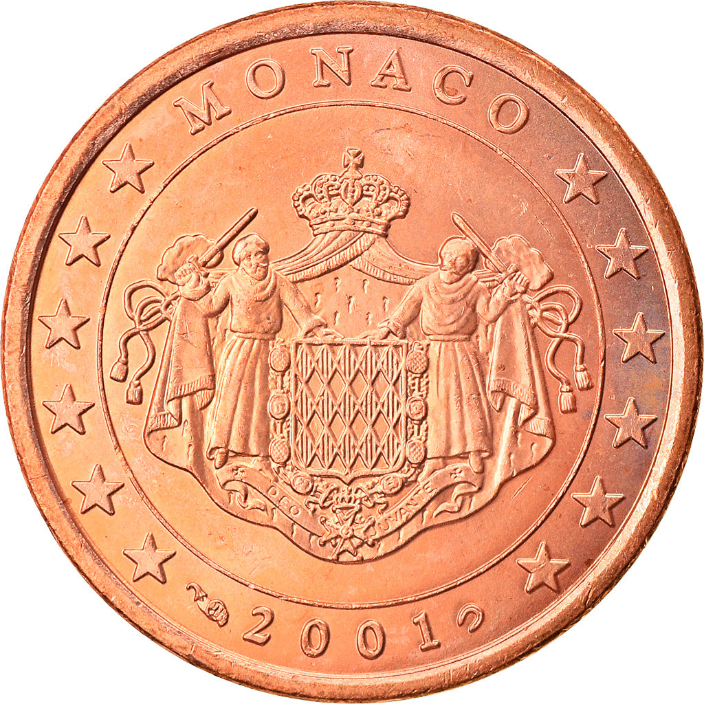Monaco, 5 Euro Cent, 2001, Paris, MS(63), Copper Plated Steel, KM:169