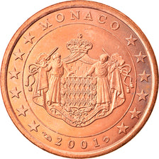 Monaco, 5 Euro Cent, 2001, Paris, MS(63), Copper Plated Steel, KM:169