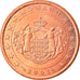 Monaco, 5 Euro Cent, 2001, Paris, MS(63), Copper Plated Steel, KM:169