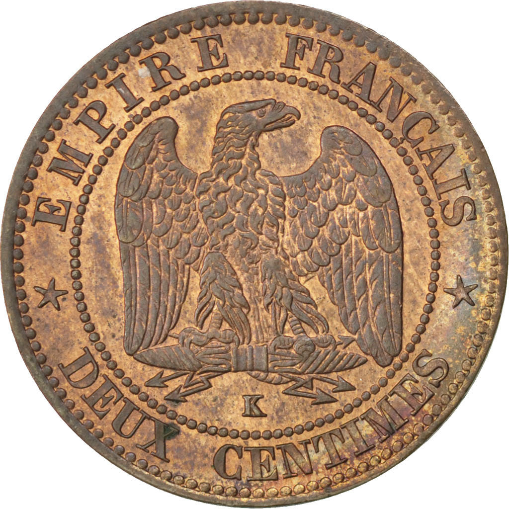 Monnaie, France, Napoleon III, Napoléon III, 2 Centimes, 1862, Bordeaux, SUP+
