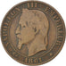 Second Empire, 5 Centimes Napoléon III tête laurée 1861 A, KM 797.1