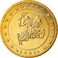 Monaco, 50 Euro Cent, 2001, MS(63), Brass, KM:172