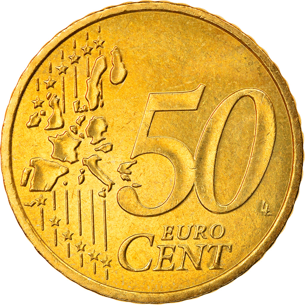 Monaco, 50 Euro Cent, 2001, MS(63), Brass, KM:172
