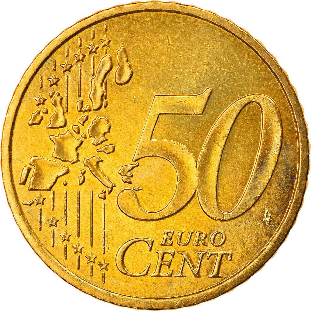Monaco, 50 Euro Cent, 2001, MS(63), Mosiądz, KM:172