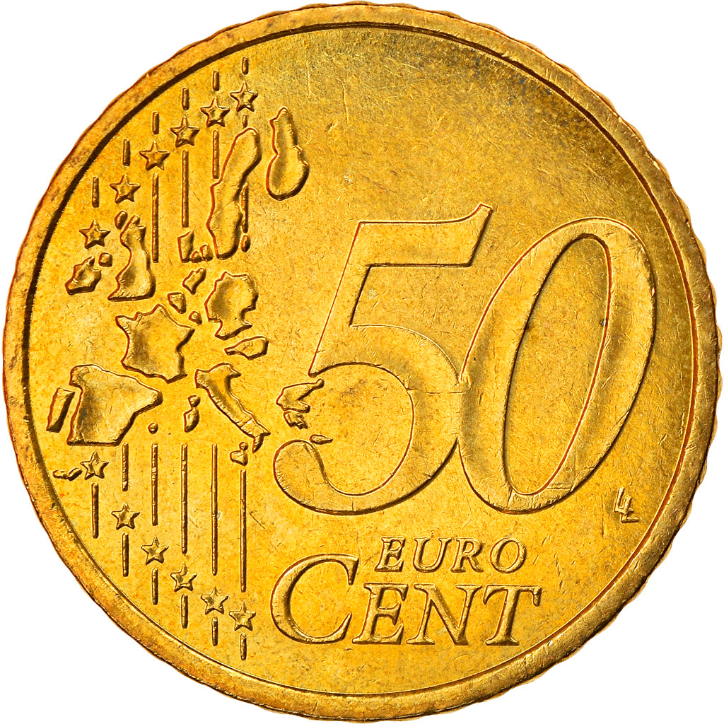 Monaco, 50 Euro Cent, 2001, MS(63), Brass, KM:172