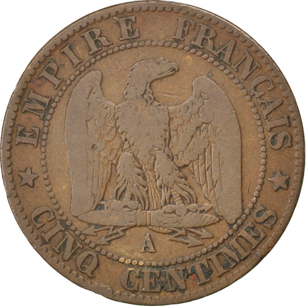 Coin, France, Napoleon III, Napoléon III, 5 Centimes, 1862, Paris, VF(20-25)