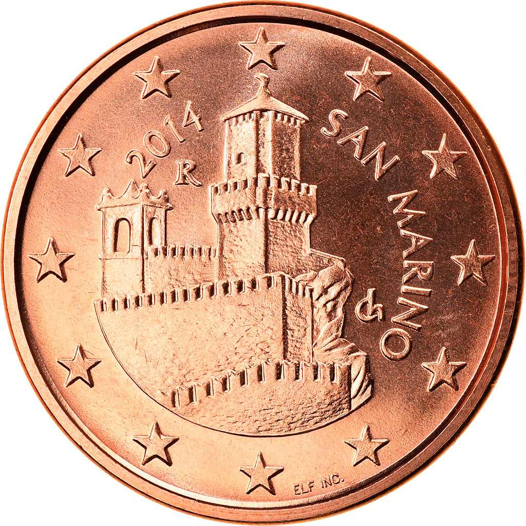 San Marino, 5 Euro Cent, 2014, MS(65-70), Copper Plated Steel
