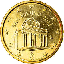 San Marino, 10 Euro Cent, 2014, MS(65-70), Brass