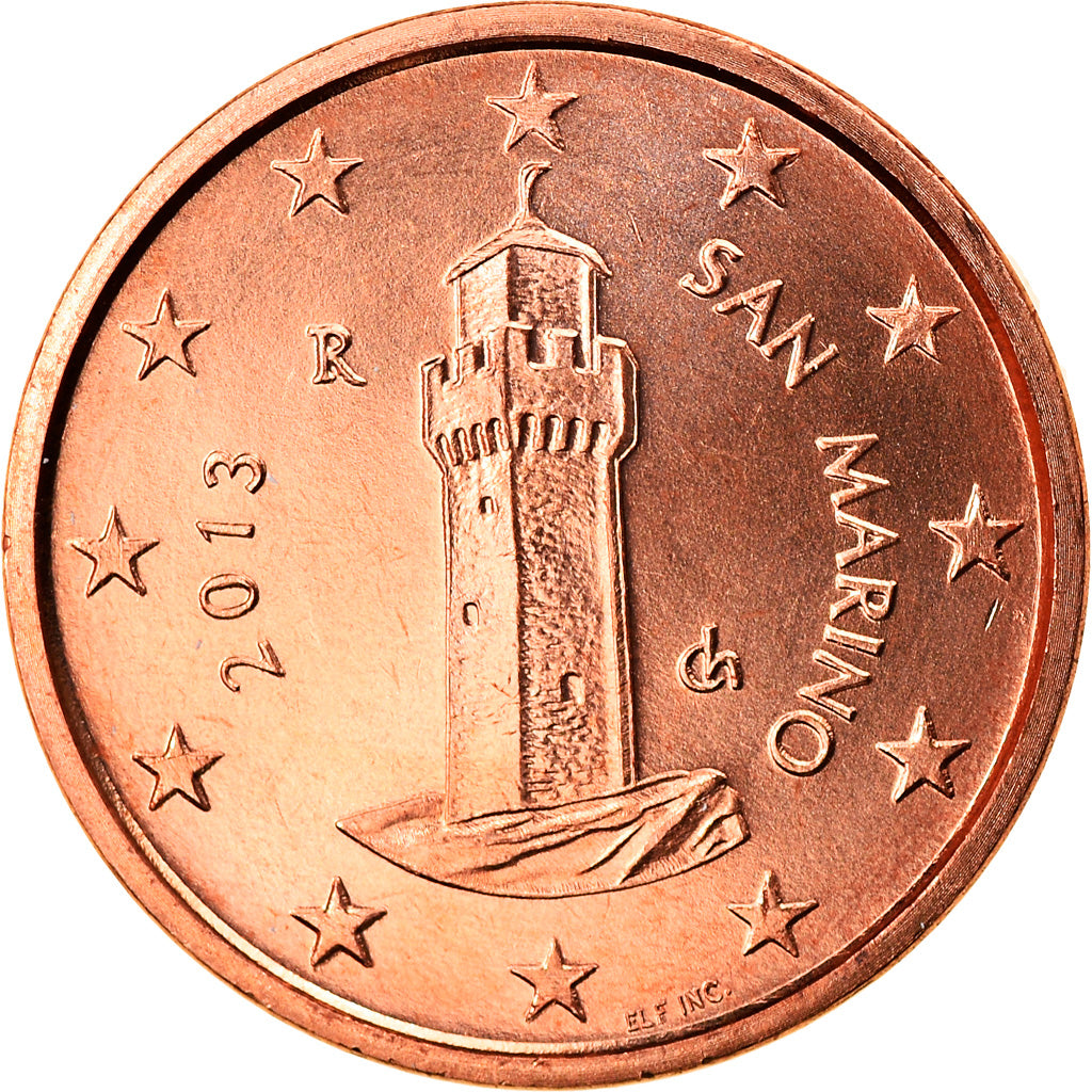 San Marino, Euro Cent, 2013, MS(65-70), Copper Plated Steel