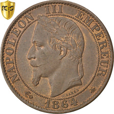 France, Napoleon III, 5 Centimes, 1864, Paris, Bronze, PCGS, MS(63)