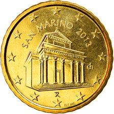 San Marino, 10 Euro Cent, 2013, MS(65-70), Brass