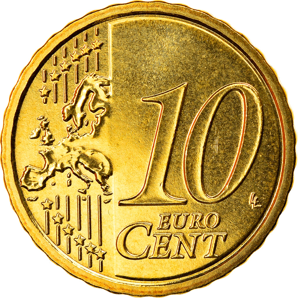 San Marino, 10 Euro Cent, 2013, MS(65-70), Brass