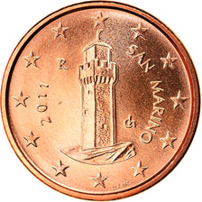 San Marino, Euro Cent, 2011, MS(65-70), Copper Plated Steel, KM:440