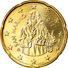 San Marino, 20 Euro Cent, 2011, MS(65-70), Brass, KM:483