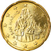 San Marino, 20 Euro Cent, 2011, MS(65-70), Brass, KM:483