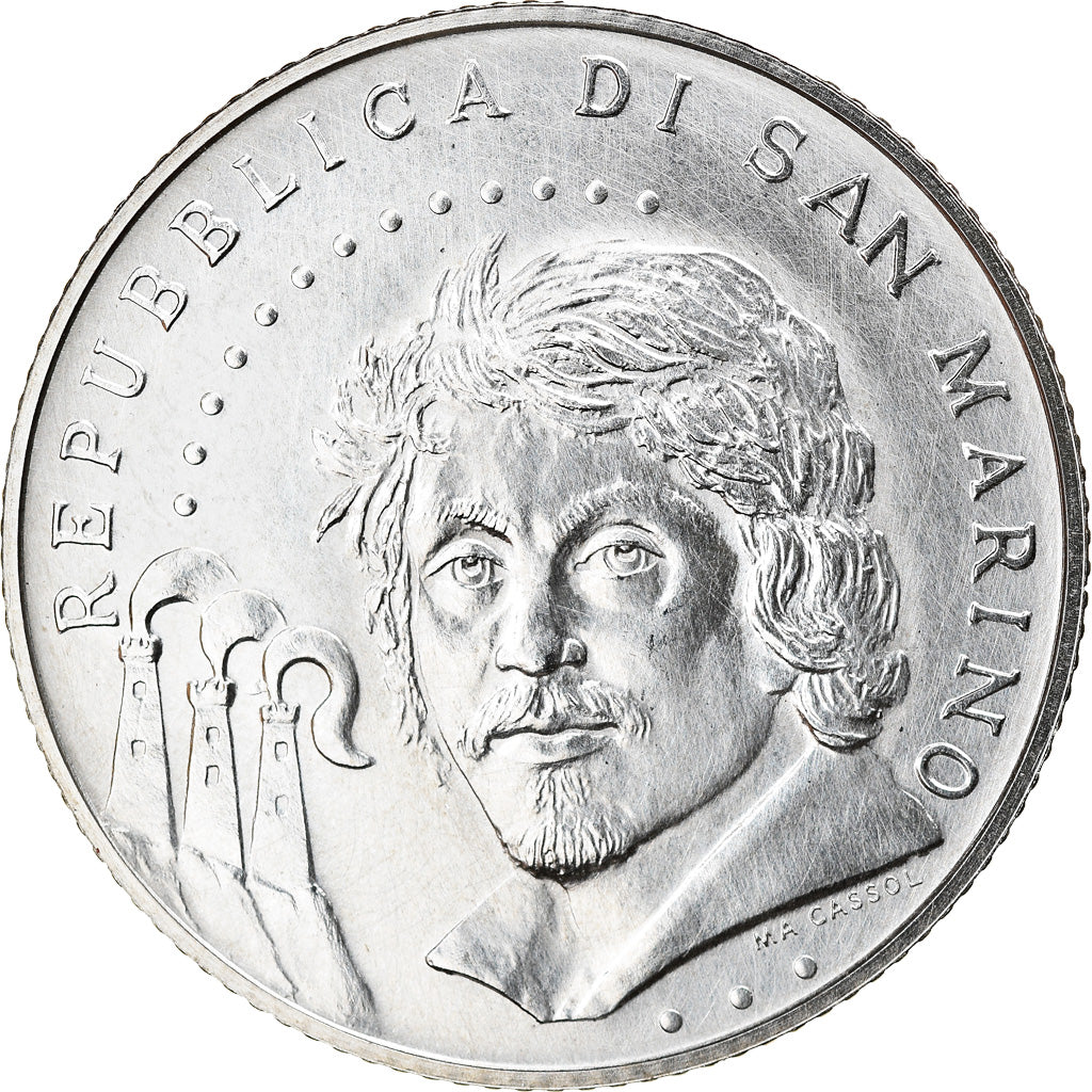 San Marino, 5 Euro, Caravaggio, 2010, Rome, MS(65-70), Silver, KM:496
