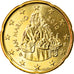 San Marino, 20 Euro Cent, 2010, Rome, MS(65-70), Brass, KM:483