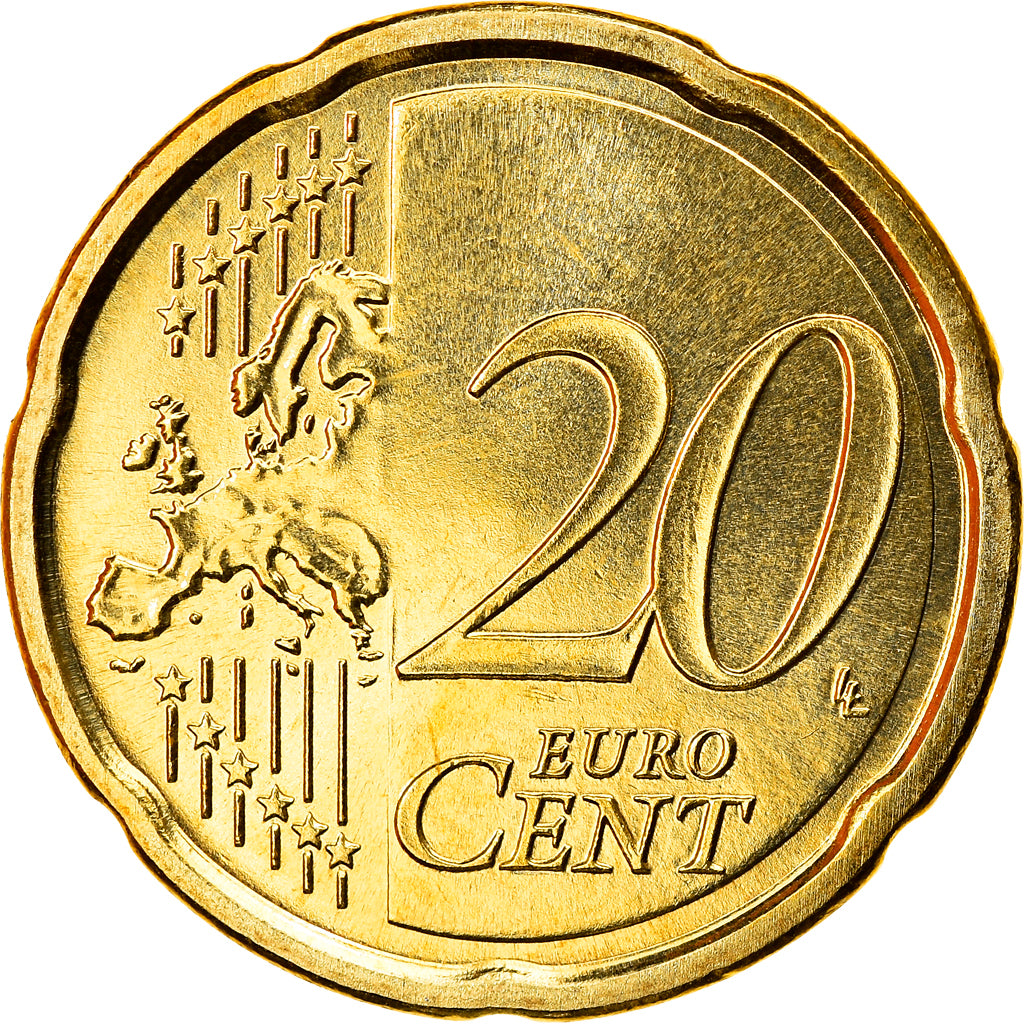 San Marino, 20 Euro Cent, 2010, Rome, MS(65-70), Brass, KM:483
