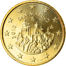San Marino, 50 Euro Cent, 2010, Rome, MS(65-70), Brass, KM:484
