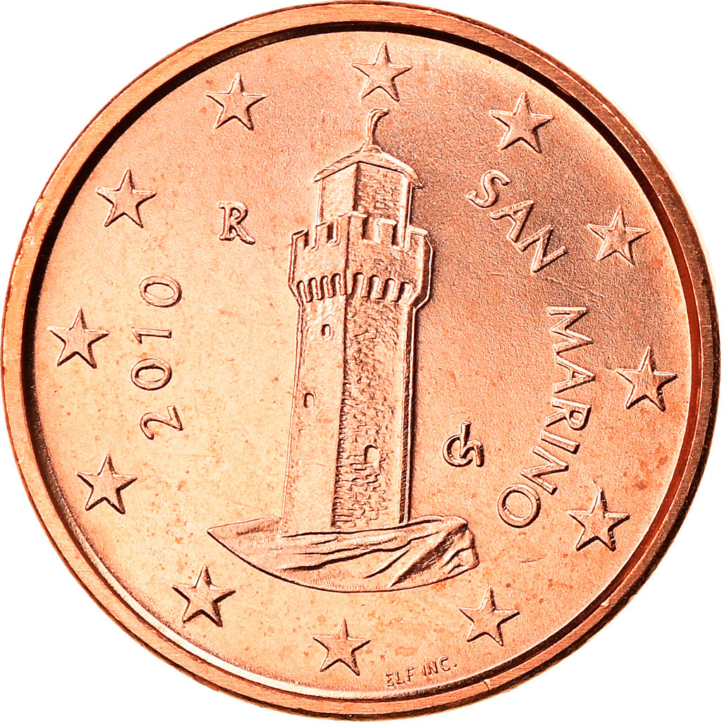 San Marino, Euro Cent, 2010, Rome, MS(65-70), Copper Plated Steel, KM:440