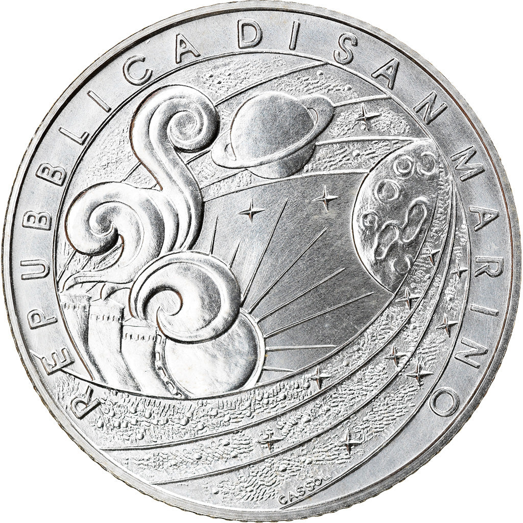San Marino, 5 Euro, Year of Astronomy, 2009, Rome, MS(65-70), Silver, KM:515