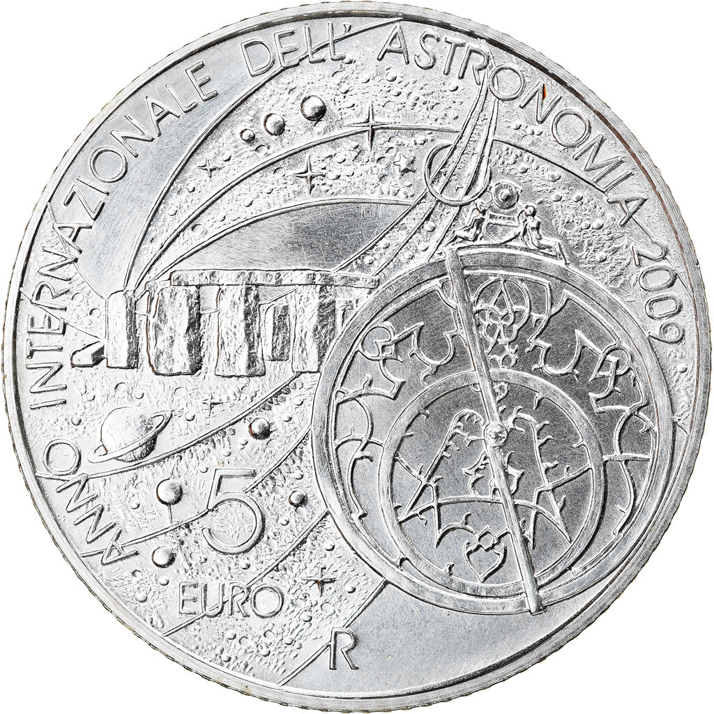 San Marino, 5 Euro, Year of Astronomy, 2009, Rome, MS(65-70), Silver, KM:515