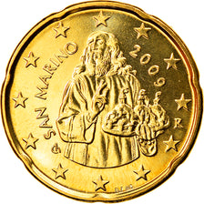 San Marino, 20 Euro Cent, 2009, Rome, MS(65-70), Brass, KM:483