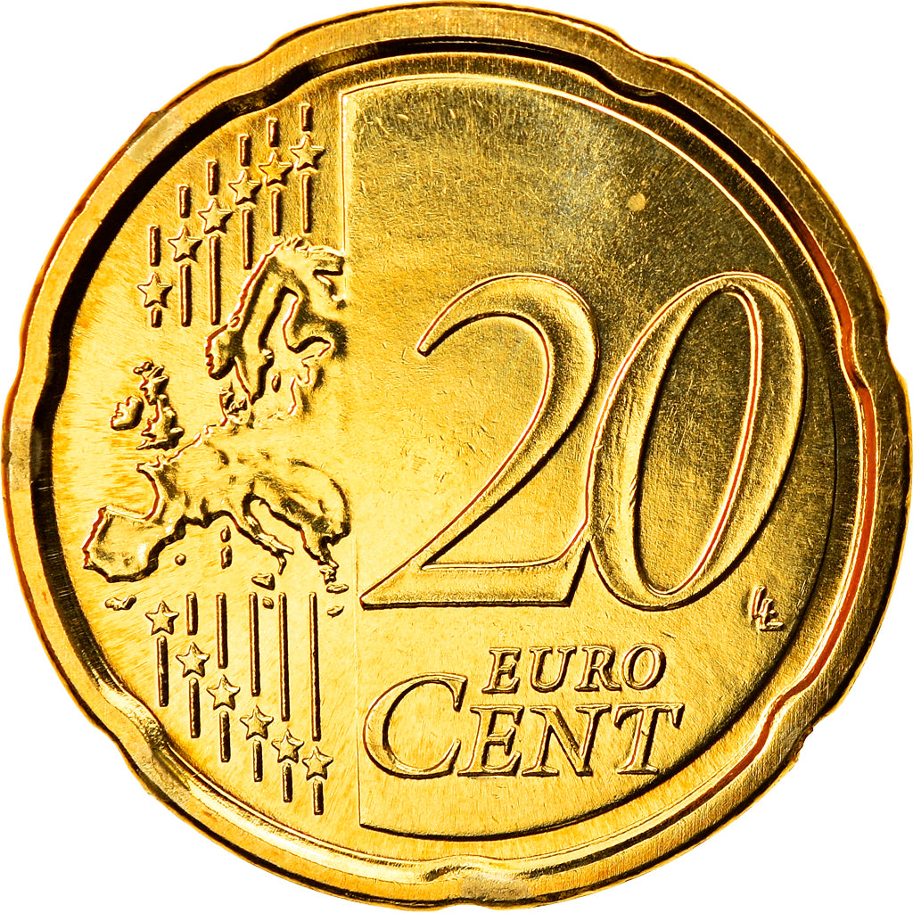 San Marino, 20 Euro Cent, 2009, Rome, MS(65-70), Brass, KM:483