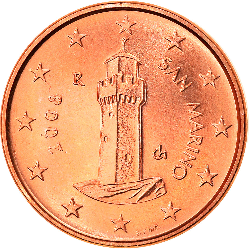 San Marino, Euro Cent, 2008, Rome, MS(65-70), Copper Plated Steel, KM:440