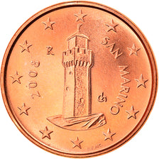 San Marino, Euro Cent, 2008, Rome, MS(65-70), Copper Plated Steel, KM:440