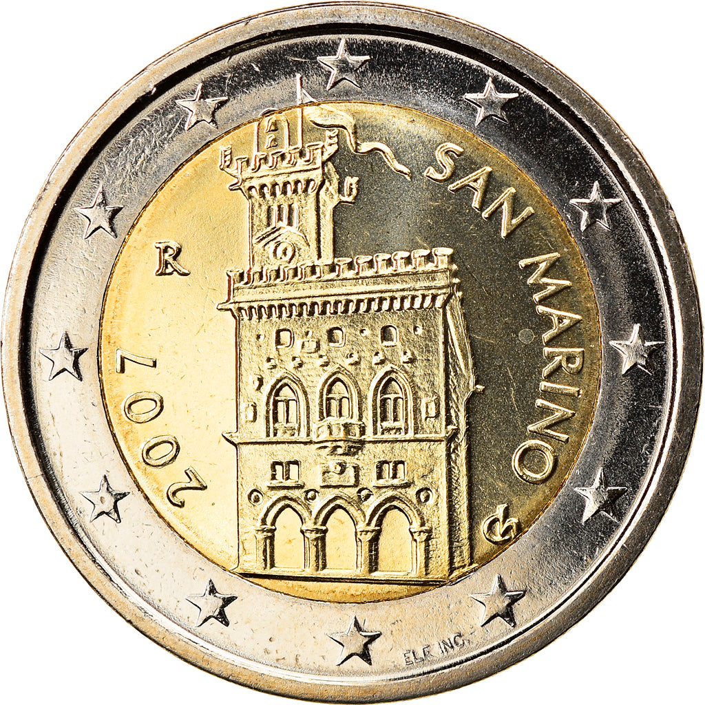 San Marino, 2 Euro, 2007, Rome, MS(65-70), Bi-Metallic, KM:447