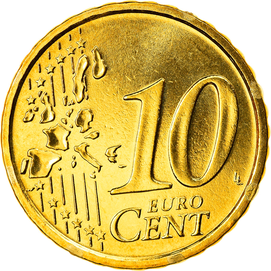San Marino, 10 Euro Cent, 2007, Rome, MS(65-70), Brass, KM:443