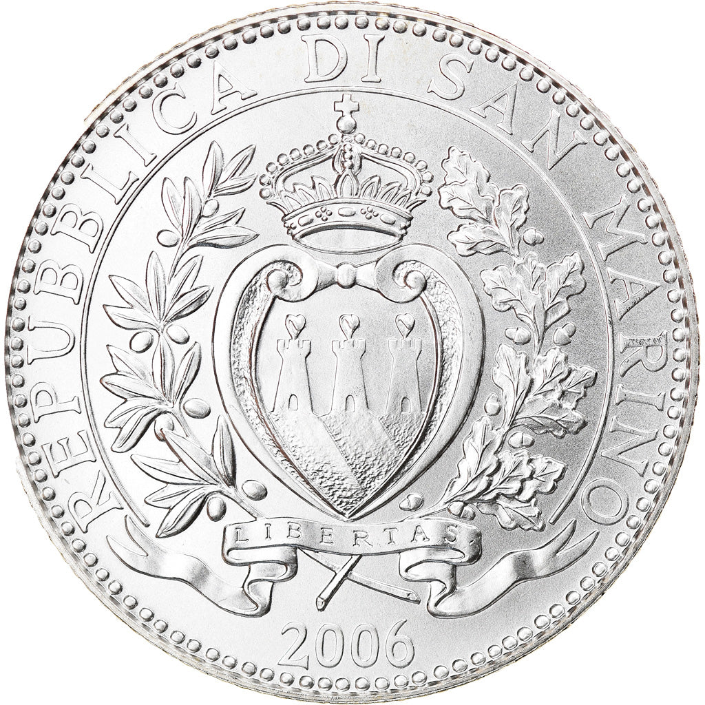 San Marino, 5 Euro, Melchiorre Delfico, 2006, Rome, MS(65-70), Silver, KM:472