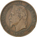 FRANCE, Napoléon III, 5 Centimes, 1863, Strasbourg, KM #797.2, VF(30-35), Bronze