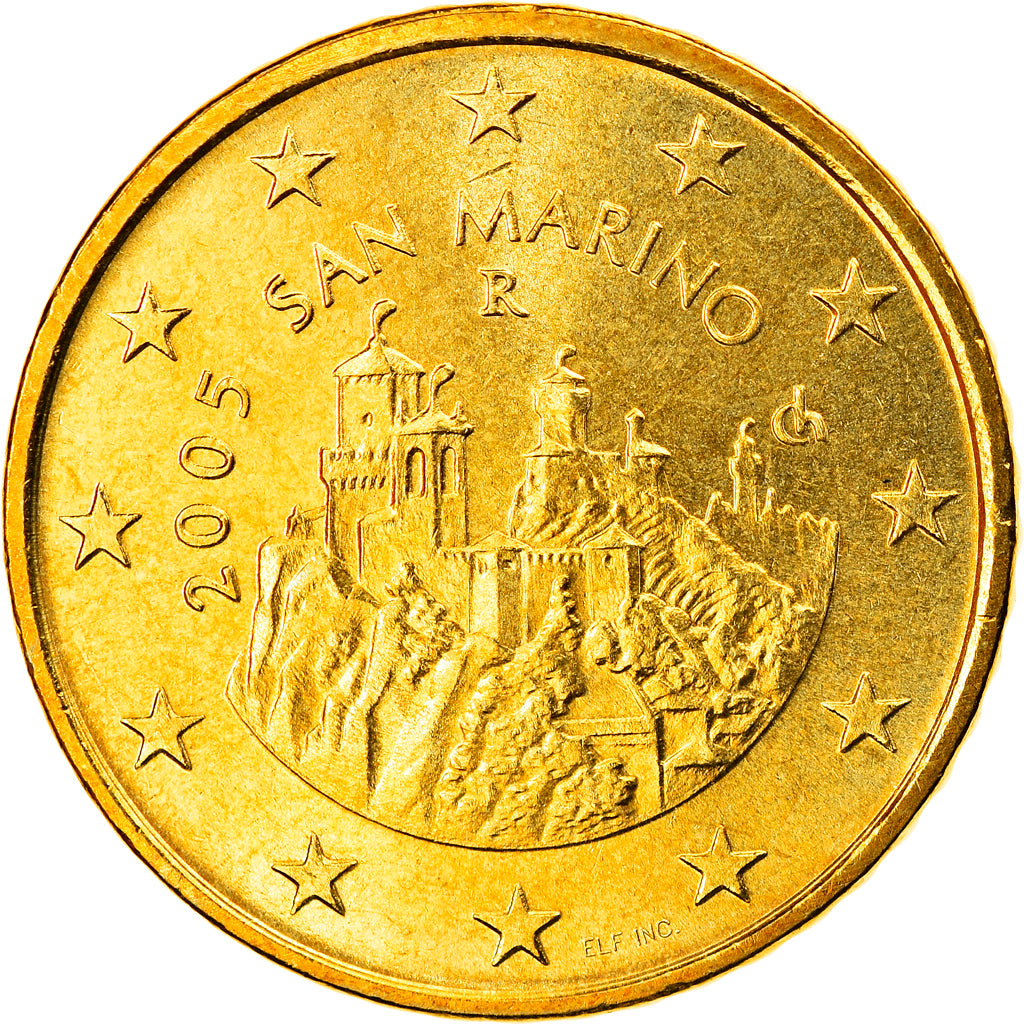San Marino, 50 Euro Cent, 2005, Rome, MS(65-70), Brass, KM:445