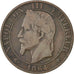 FRANCE, Napoléon III, 5 Centimes, 1864, Strasbourg, KM #797.2, VF(20-25), Bronze