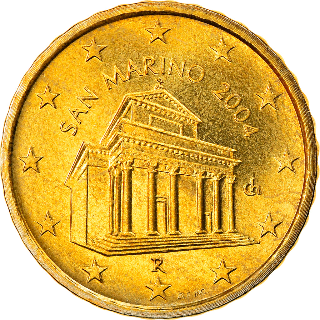 San Marino, 10 Euro Cent, 2004, Rome, MS(65-70), Brass, KM:443